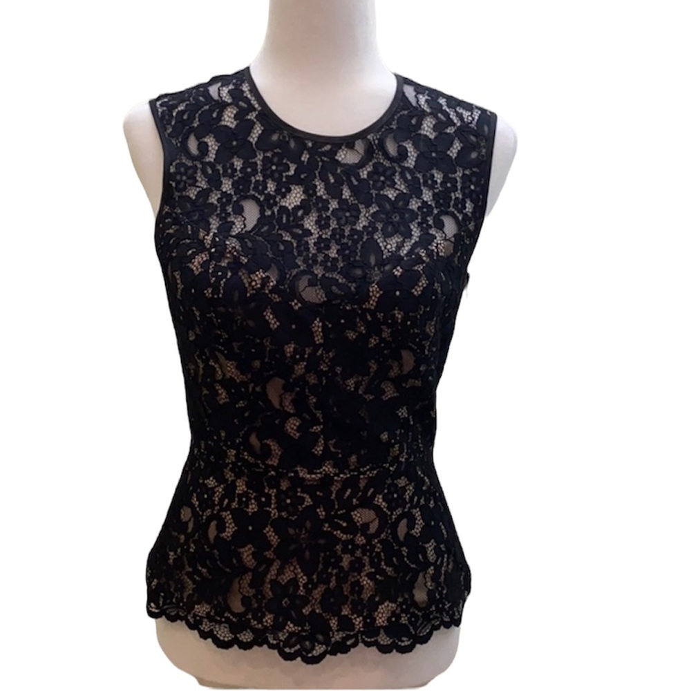 Guess by Marciano lace peplum blouse top zipper